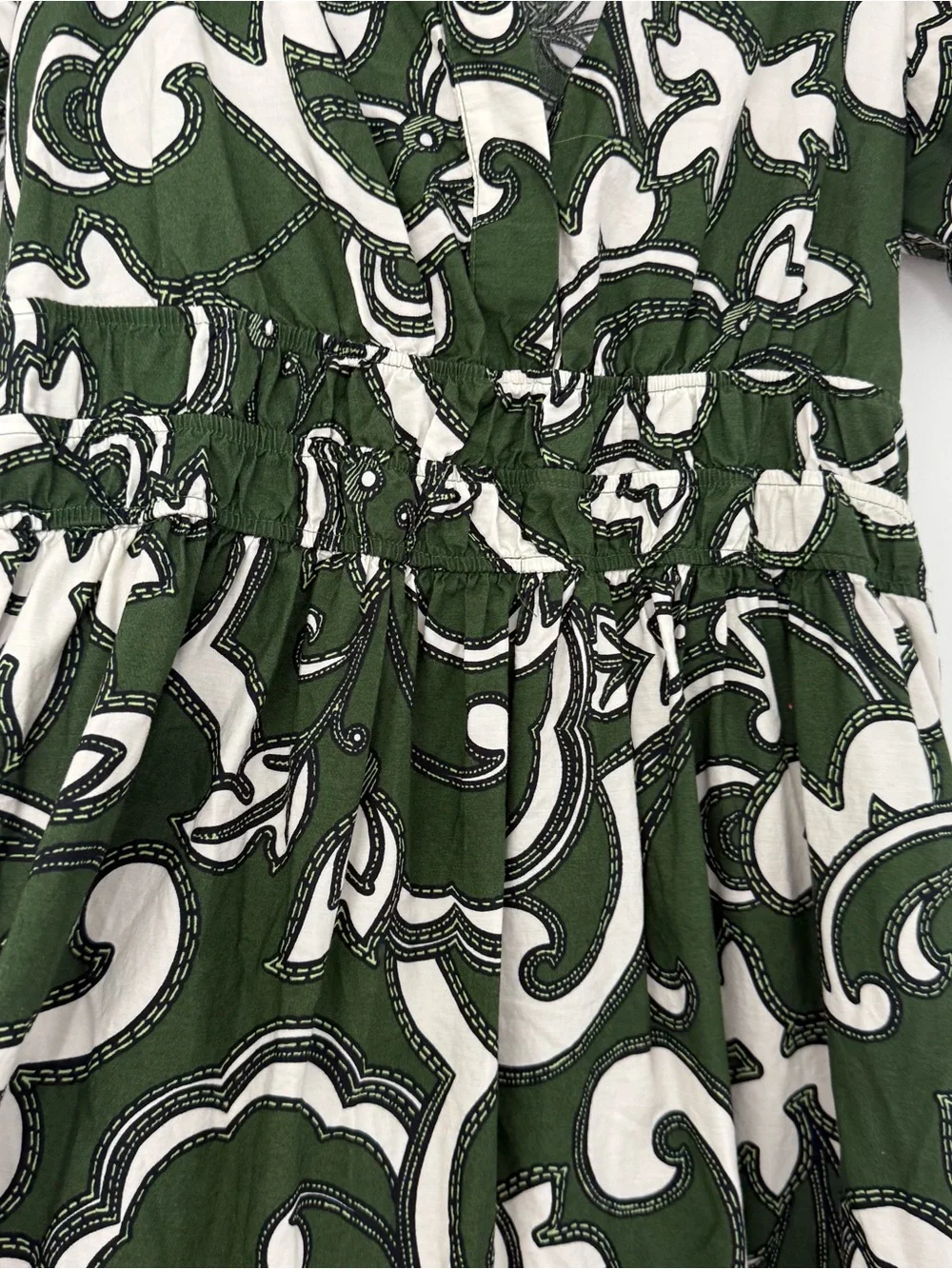 Anthropologie The Somerset Maxi Dress Puff Sleeve Green Novelty Print Small - Picture 5 of 14